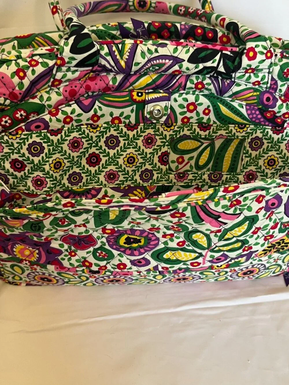 Vera Bradley Laptop Bag Crossbody School Travel Carry-on Viva La Vera purple